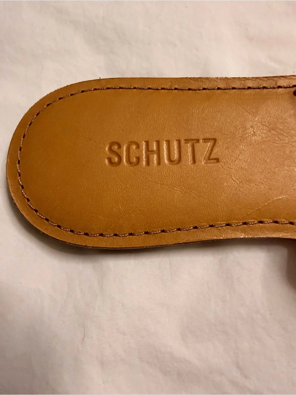 SCHUTZ Lyta Acid Orange patent Slide Sandals (159)